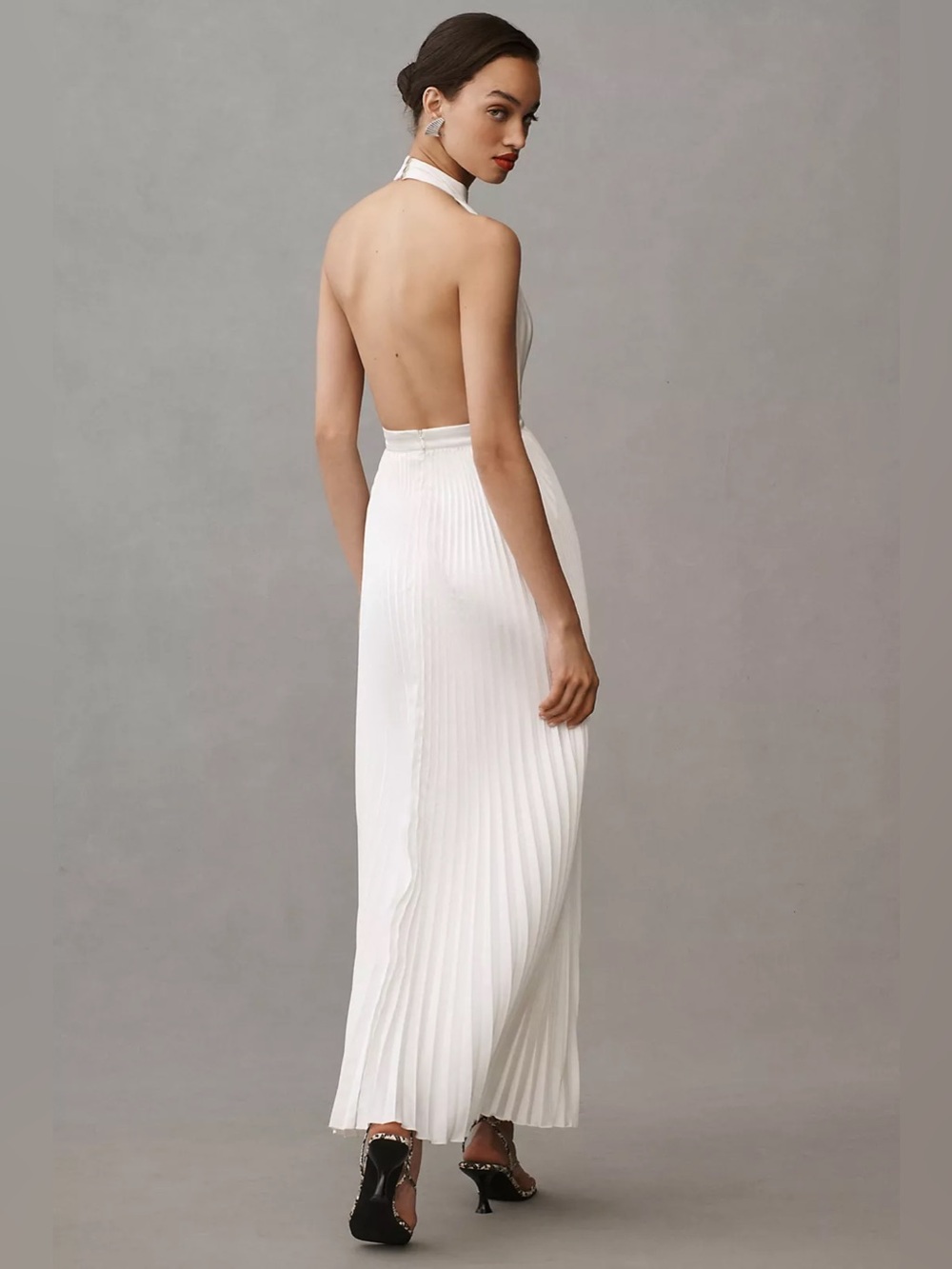 L'IDÉE
Chateau Halter Front-Cutout Pleated Midi Dress - Picture 2 of 5